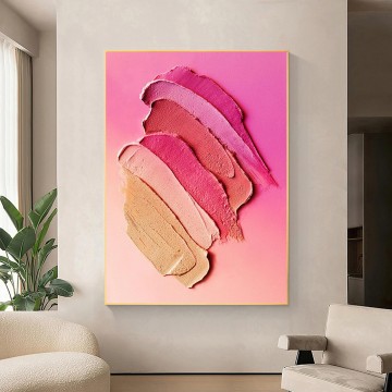  abstrakt - abstrakte Striche rosa Frauen von Palettenmesser Wandkunst Minimalismus